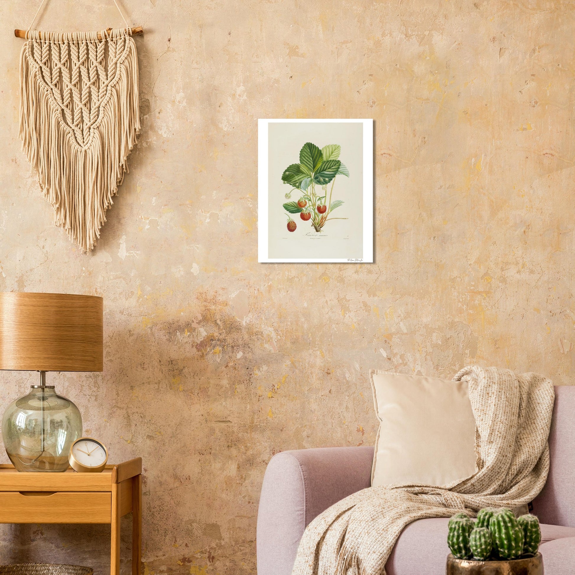 Affiche décoration satinée Fraise Ananas salon 1
