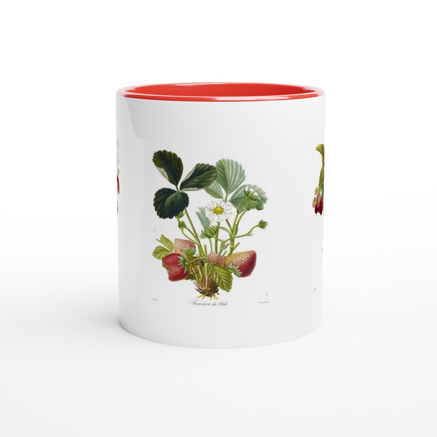 Mug illustration fraise du chili anse et interieur rouge